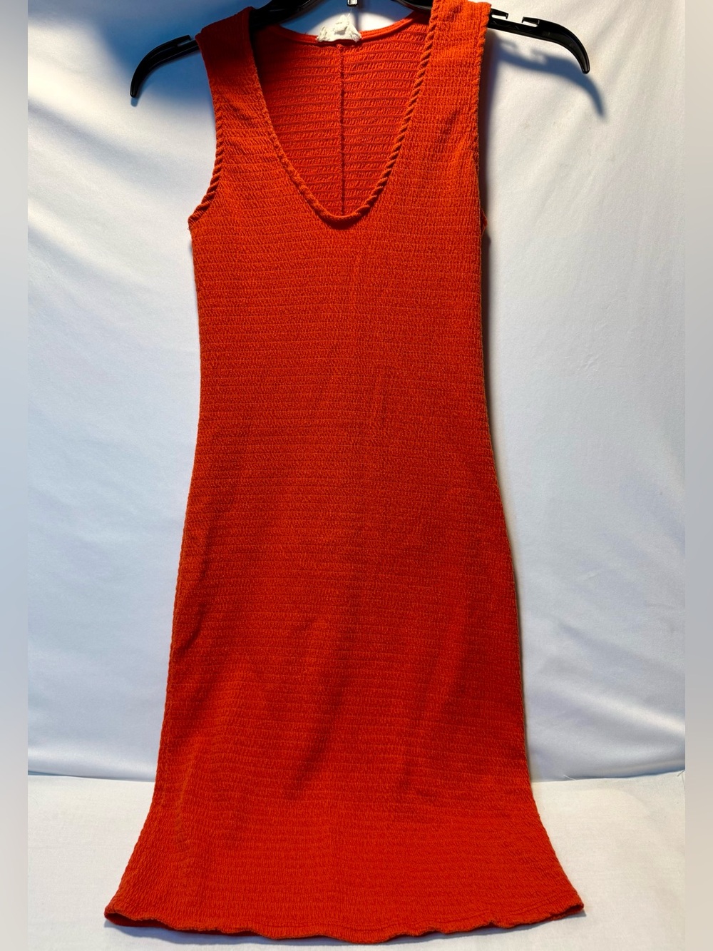 See You Monday Sleeveless Bodycon Midi Dress in Bright Orange